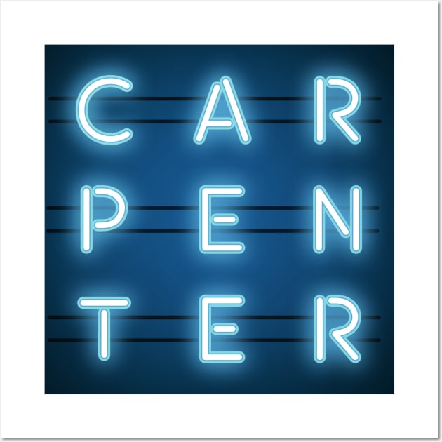 Carpenter Neon Sign Occupation Wall Art by Magic Moon